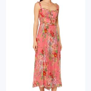 Zimmermann Bellitude Watermelon Floral silk jumpsuit xs